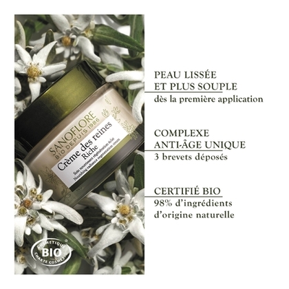 50mL SANOFLORE REINES Crème jour anti-âge riche régénération éclat certifiée bio  1 of 4 