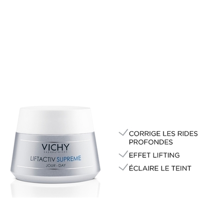 50ML VICHY LIFTACTIV SUPREME Soin jour anti-rides & anti-âge - Peaux sèches à très sèches  1 of 4 