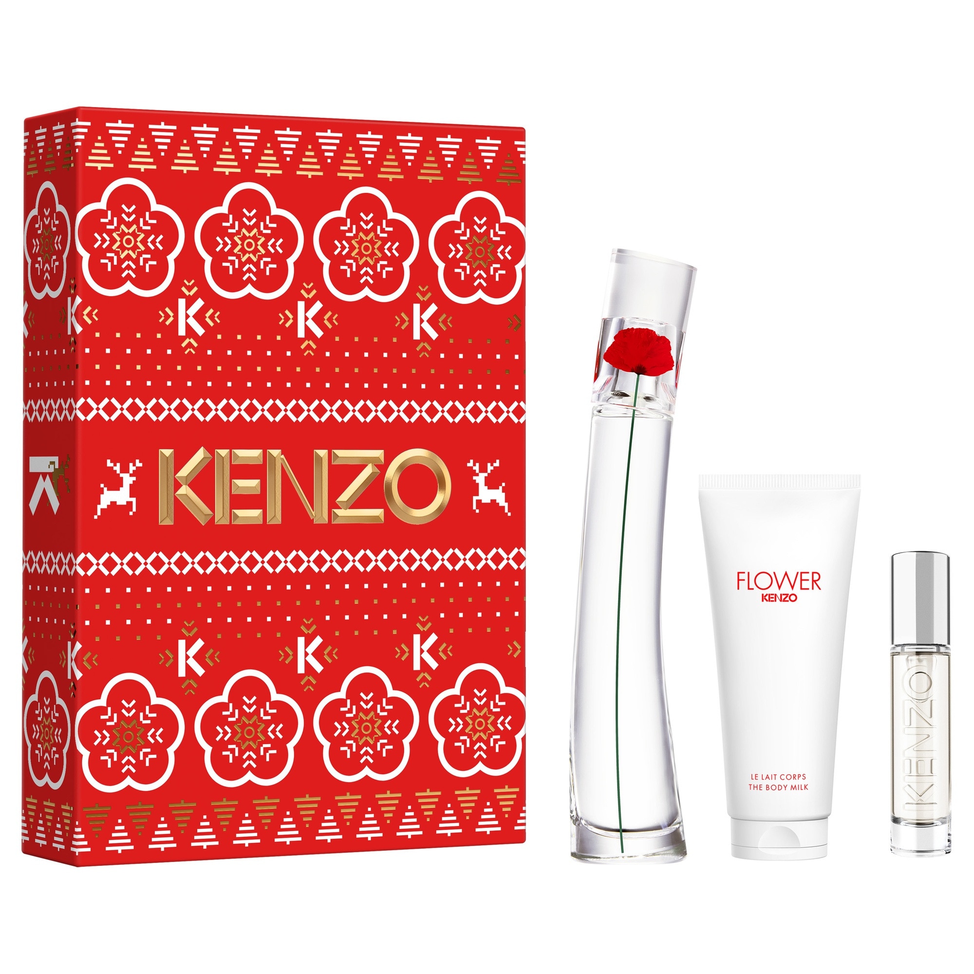  Kenzo FLOWER BY KENZO Coffret eau de parfum + vaporisateur de voyage + lait corps  1 of 1 Coffret eau de parfum + vaporisateur de voyage + lait corps