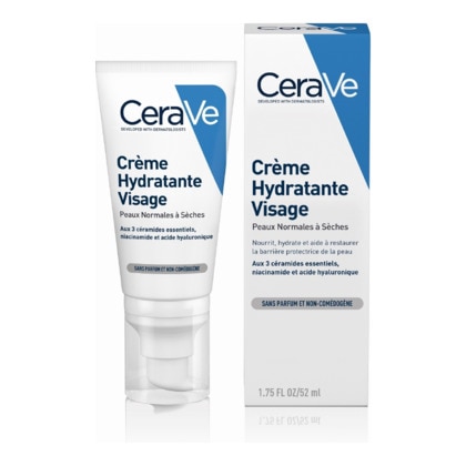 52ml CERAVE CRÈME HYDRATANTE VISAGE Crème hydratante visage peaux normales à sèches  1 of 4 