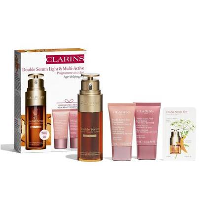  Clarins DOUBLE SERUM Coffret double sérum light texture & multi-active  1 of 4 