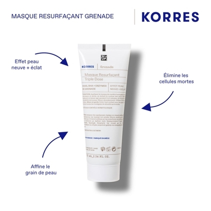 75ML KORRES GRENADE Masque Resurfaçant Peeling, Effet Peau Neuve  1 of 4 