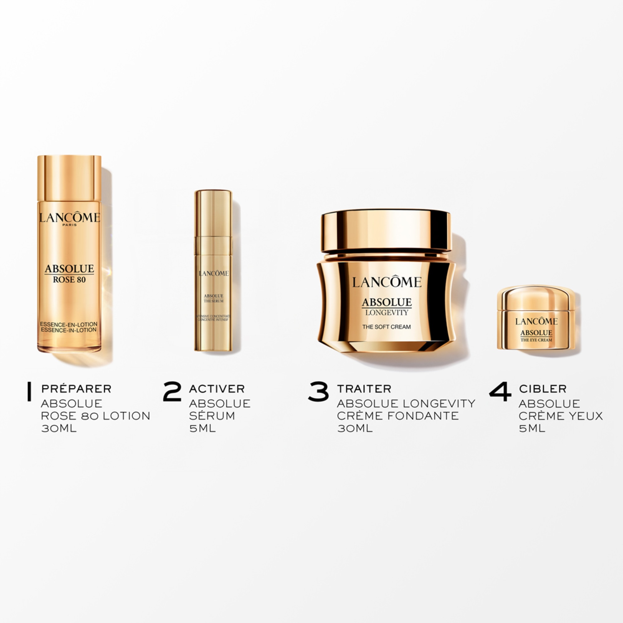 Lancôme ABSOLUE Coffret - crème fondante + lotion + crème yeux + sérum 1 of 4