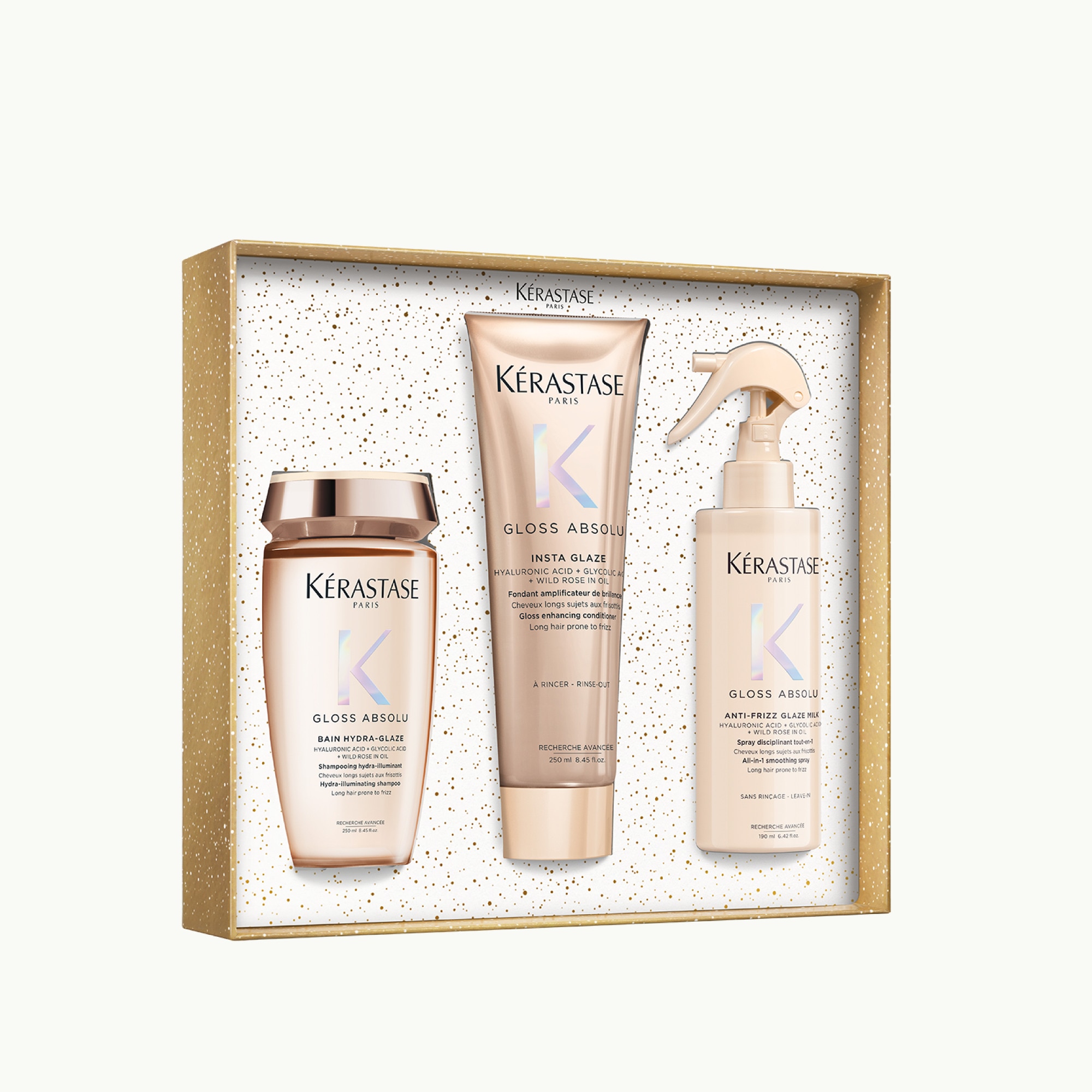 Coffret routine bain fondant + spray pour cheveux longs sujets aux frisottis