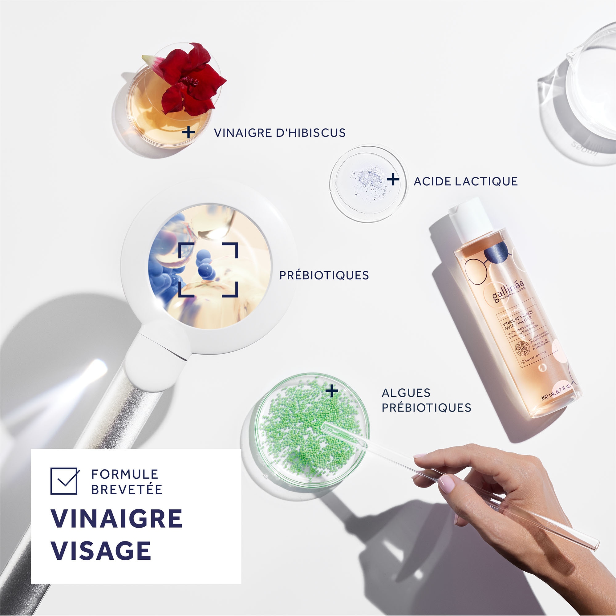 200mL GALLINEE SOIN VISAGE Vinaigre visage - peaux grasses à sensibles  1 of 4 