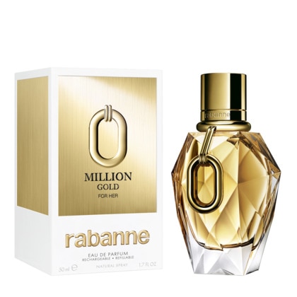 50mL Rabanne MILLION GOLD FOR HER Eau de parfum intense - rechargeable  1 of 4 