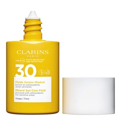 30ML Clarins CRÈME SOLAIRE VISAGE Fluide Solaire Minéral - Visage UVA/UVB 30  1 of 4 