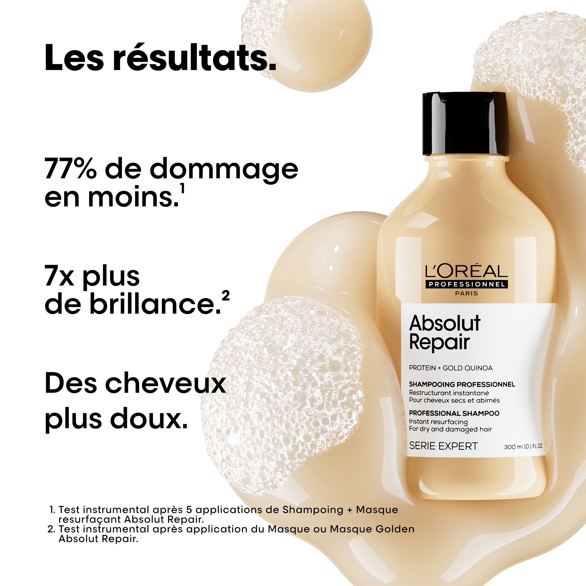 Shampoing réparateur pour cheveux abîmés