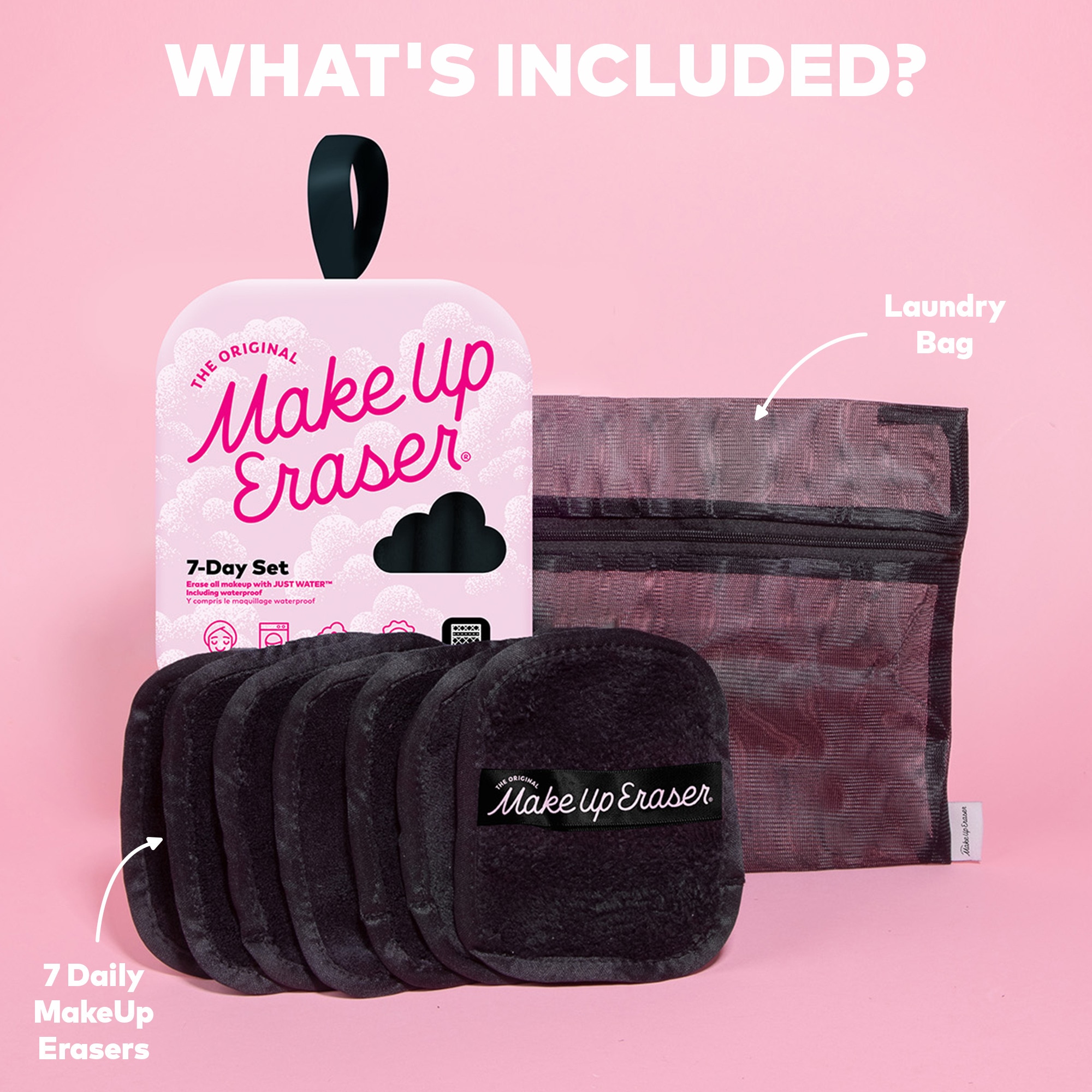  MAKE UP ERASER ACCESSOIRES Coffret serviette démaquillante réutilisable x7 -chic black  1 of 4 