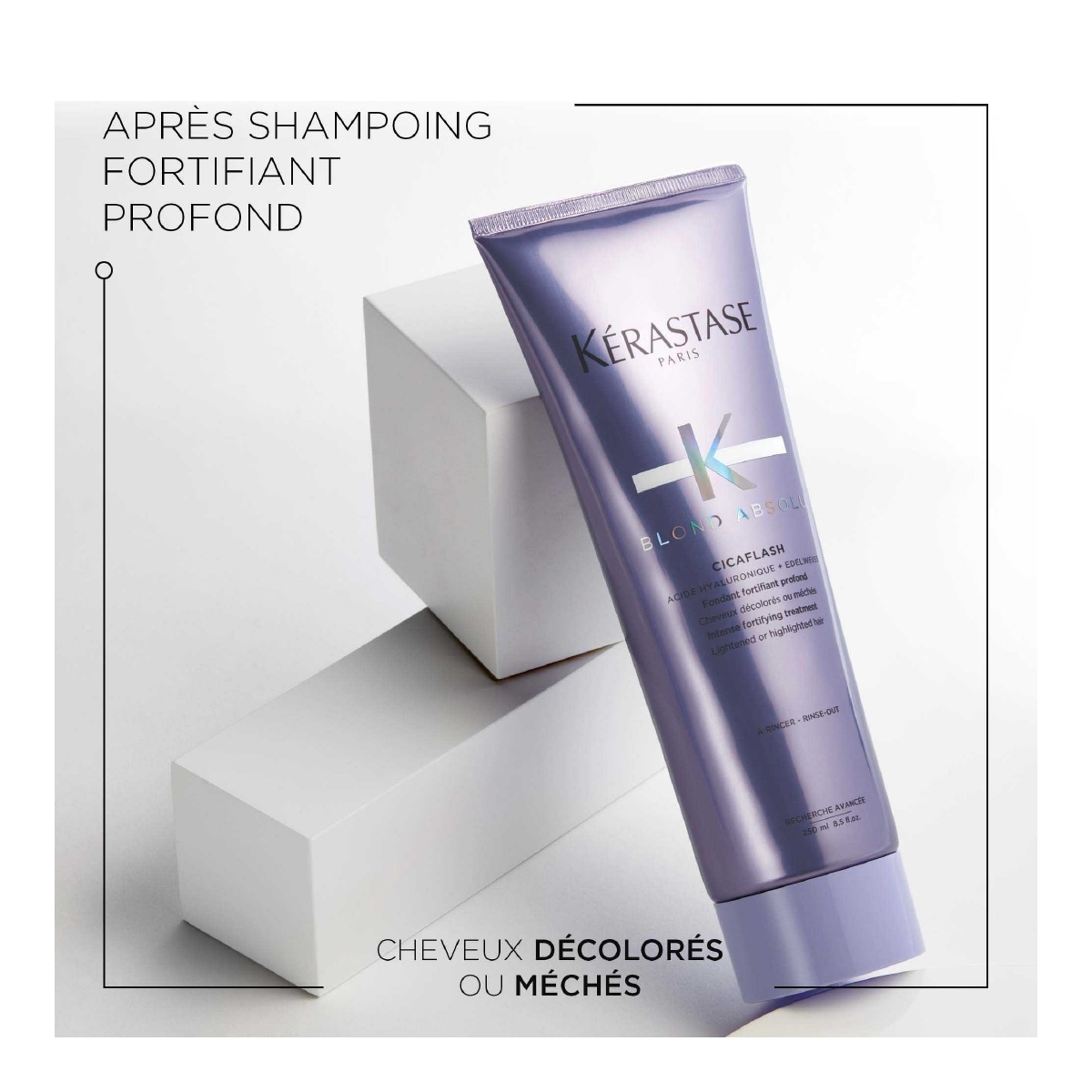 Après-shampoing réparateur démêlant pour cheveux blonds décolorés ou méchés