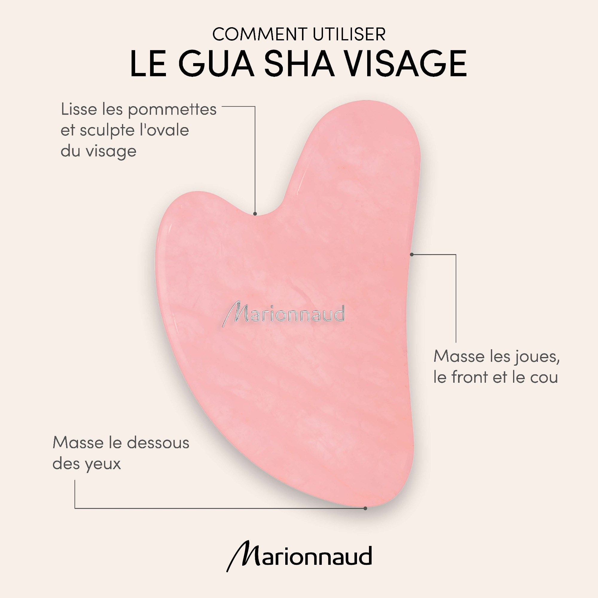 Le gua sha - quartz rose