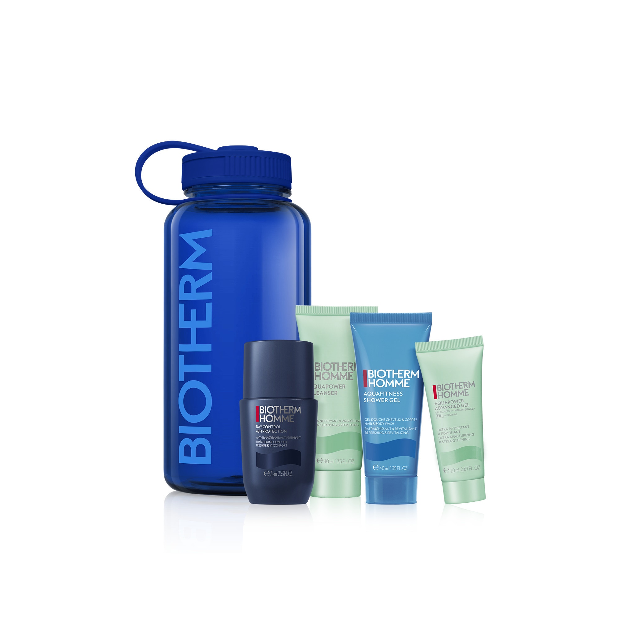  BIOTHERM LES ESSENTIELS Coffret homme - crème protection + gel douche + nettoyant + gel  1 of 4 