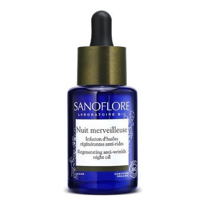 30ML SANOFLORE MERVEILLEUSE Huile sèche de nuit visage anti-rides certifiée Bio  1 of 4 