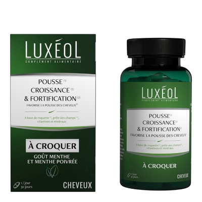 Luxeol - Cheveux - Complément Alimentaire À Croquer Pousse, Croissance & Fortification - 27g