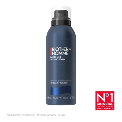 BIOTHERM - Homme - Mousse Rasage Peau Sensible Anti-irritations & Anti-rougeurs - 200ml