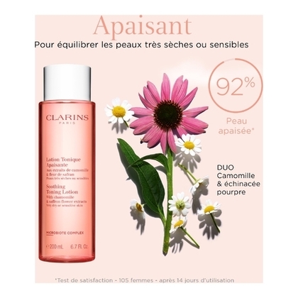 400ML Clarins LOTION TONIQUE Lotion tonique apaisante aux extraits de camomille & fleur de safran  1 of 4 