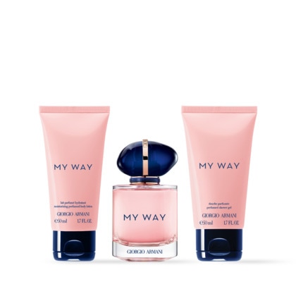 Coffret eau de parfum + lait parfumé hydratant + gel douche