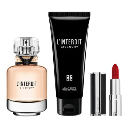  GIVENCHY L'INTERDIT Coffret eau de parfum + mini le rouge interdit intense silk + lotion hydratante corps  1 of 4 