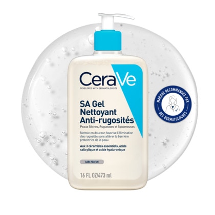 473ML CERAVE SA ANTI-RUGOSITES Gel nettoyant exfoliant doux corps peaux très sèches, rugueuses et kératose pilaire  1 of 4 