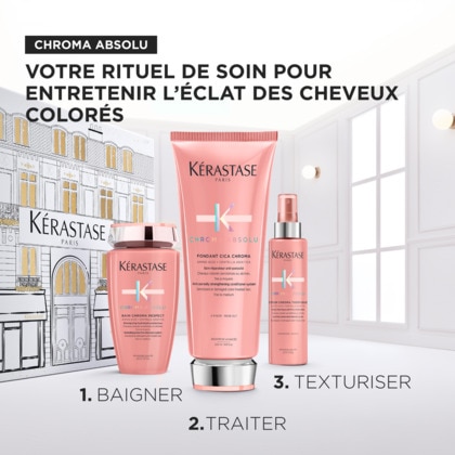Coffret routine trio shampoing + après-shampoing + texturisant pour cheveux colorés fins à moyens