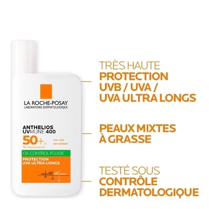 50mL LA ROCHE POSAY ANTHELIOS Fluide visage très haute protection SPF50 avec parfum  1 of 4 