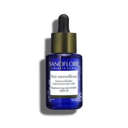 30ML SANOFLORE MERVEILLEUSE Huile sèche de nuit visage anti-rides certifiée bio  1 of 4 