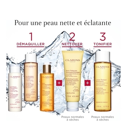 125ML Clarins SOINS DEMAQUILLANTS Doux nettoyant moussant hydratant peaux normales à sèches  1 of 4 