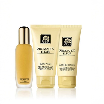 Coffret eau de parfum + baume pour le corps + gel moussant