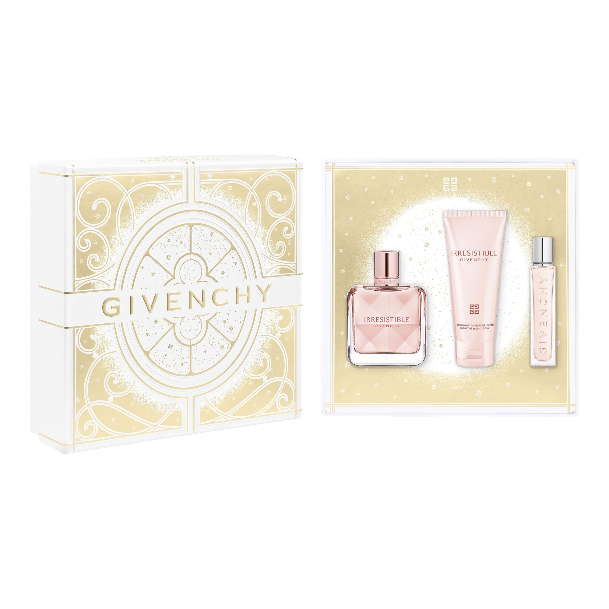Coffret eau de parfum + lotion hydratante pour le corps + vaporisateur de voyage