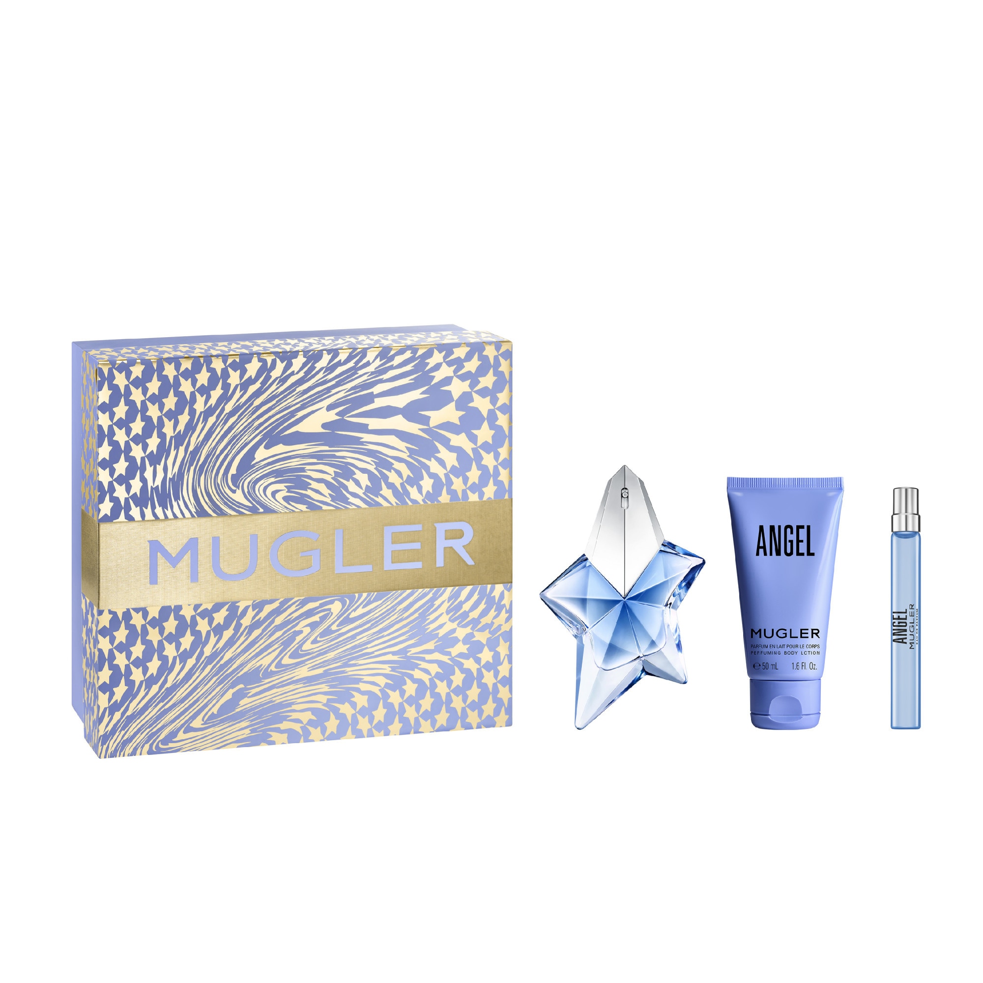 Mugler - Angel - Coffret Eau De Parfum Rechargeable 50ml + Lait Pour Le Corps 50ml + Vaporisateur Voyage Eau De Parfum 10ml