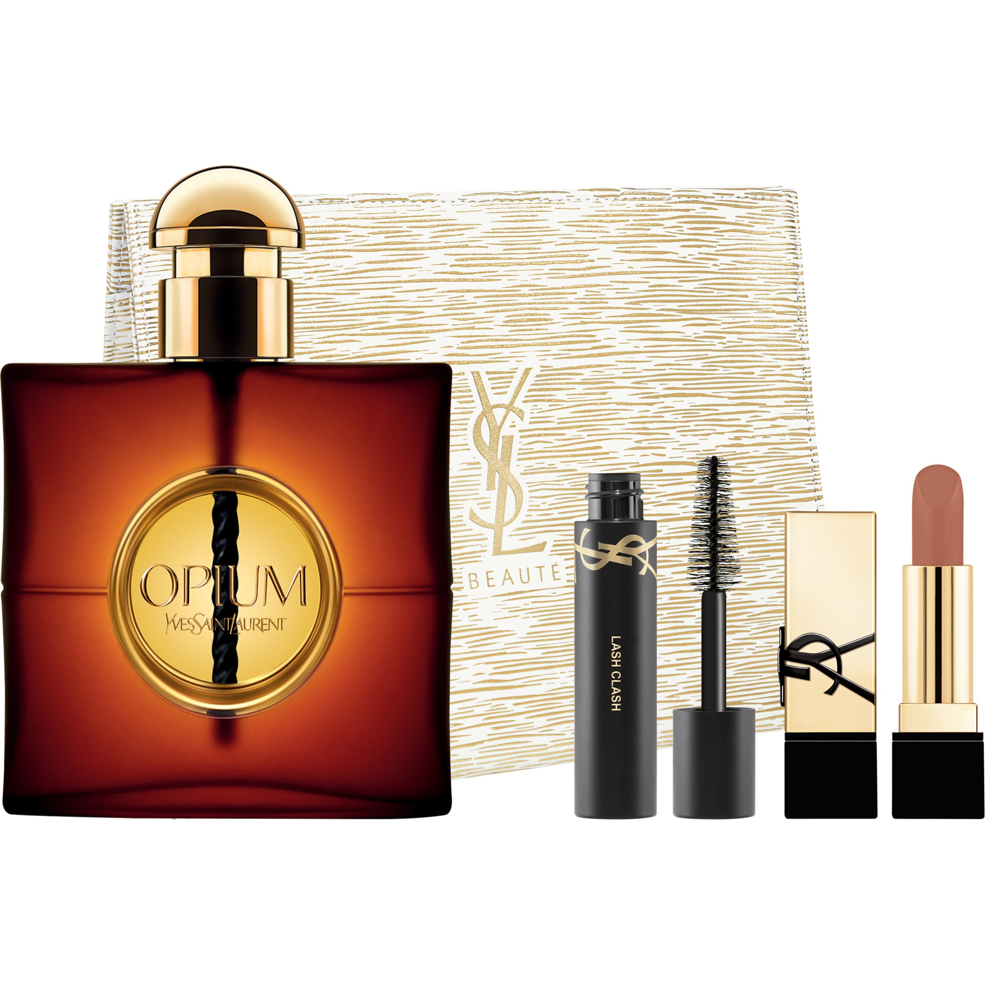 Coffret eau de parfum + mini lash clash + mini rouge pur couture + pochette