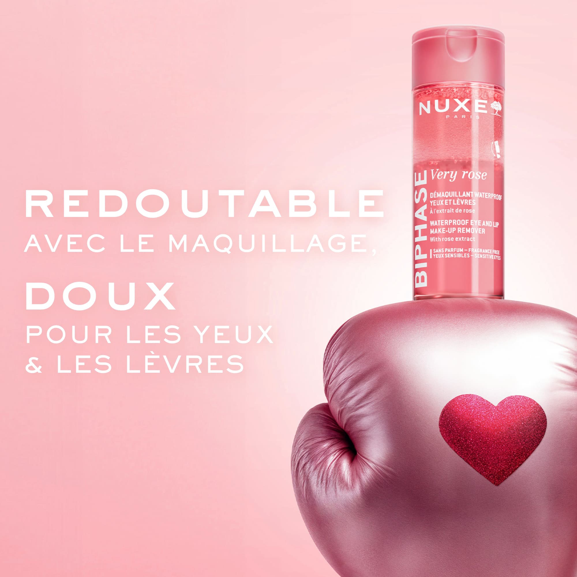 100ML Nuxe VERY ROSE Démaquillant waterproof yeux et lèvres - biphase  1 of 4 