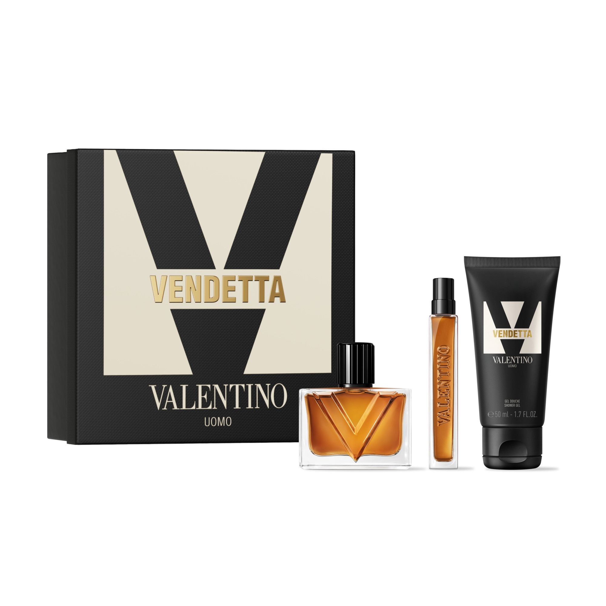 Valentino VENDETTA UOMO Coffret - eau de parfum + format voyage + gel douche 1 of 1 Coffret - eau de parfum + format voyage + gel douche