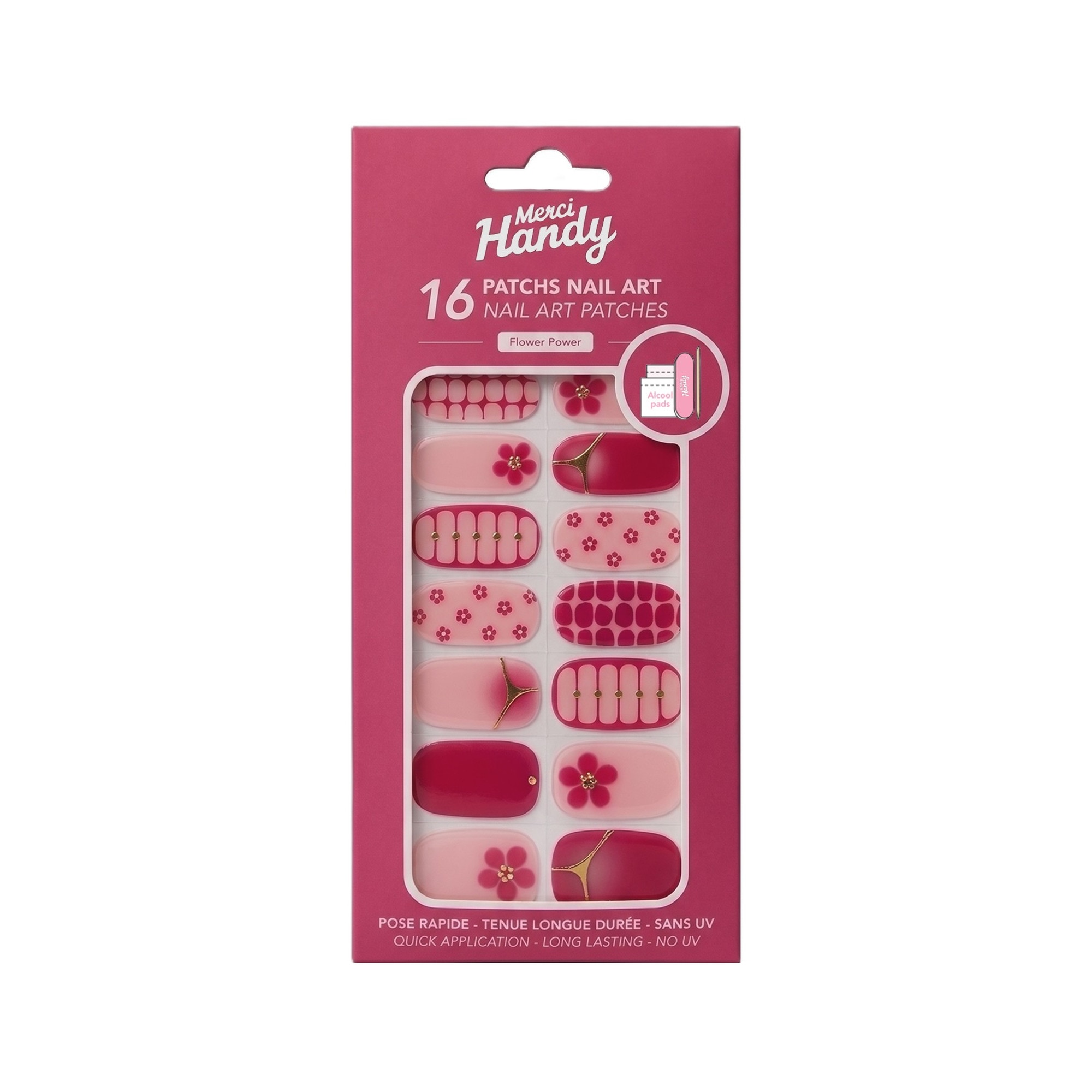 7G MERCI HANDY HANDCARE Patchs nail art - flower power 1 of 4 Patchs nail art - flower power