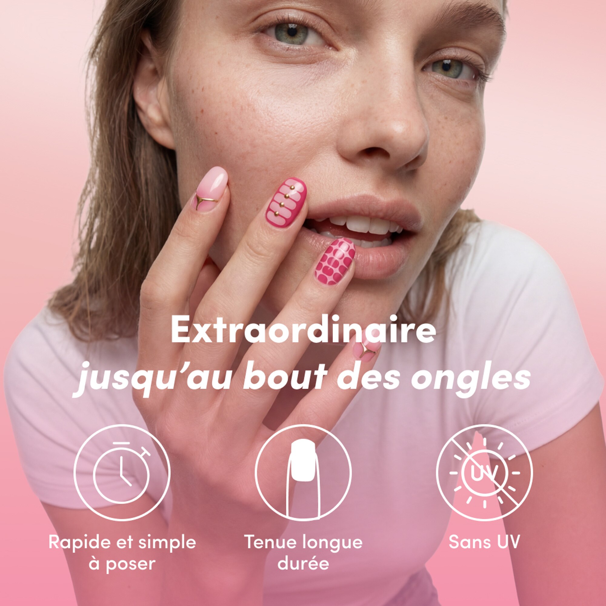 7G MERCI HANDY HANDCARE Patchs nail art flower power  1 of 4 