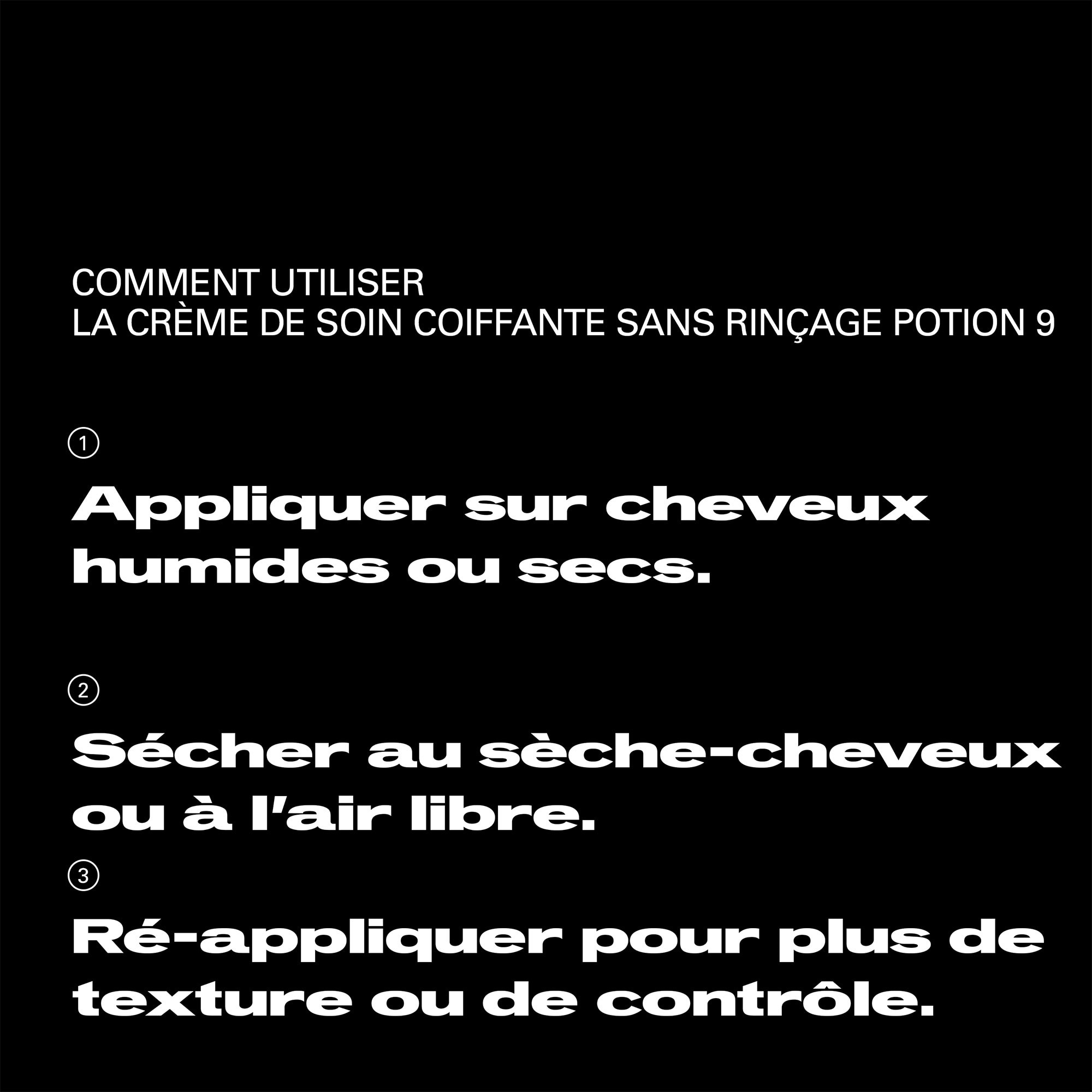 Crème de soin coiffante sans rinçage