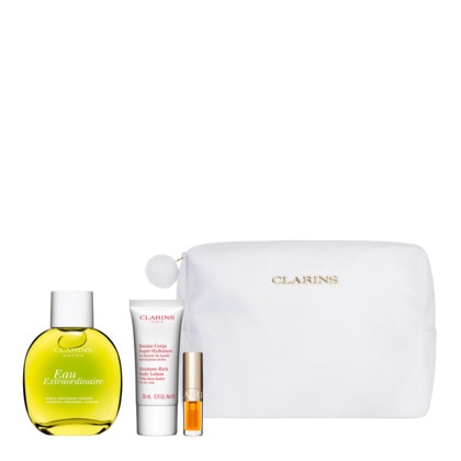 Coffret eau extraordinaire + baume corps super hydratant + lip comfort oil 01 honey + trousse