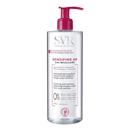 400ML LABORATOIRE SVR SENSIFINE AR EAU MICELLAIRE Nettoyant démaquillant apaisant anti-rougeurs. Visage, yeux et lèvres.  1 of 1 