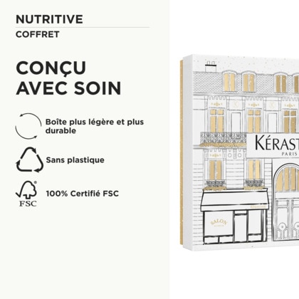 Coffret routine shampoing + soin + lait pour cheveux secs à très secs