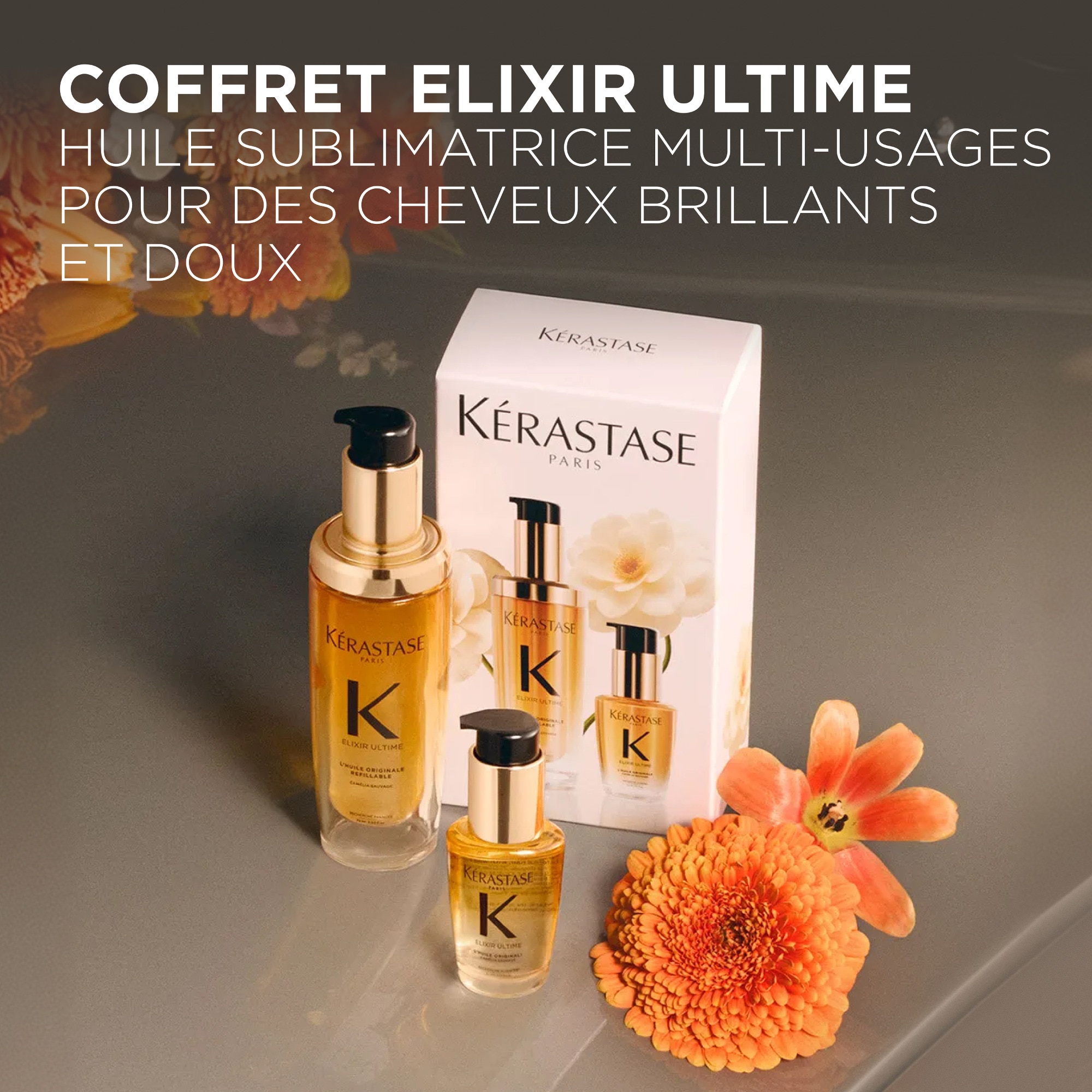  KÉRASTASE ICONIQUE Coffret - duo l'huile originale pour cheveux secs à très secs  1 of 4 