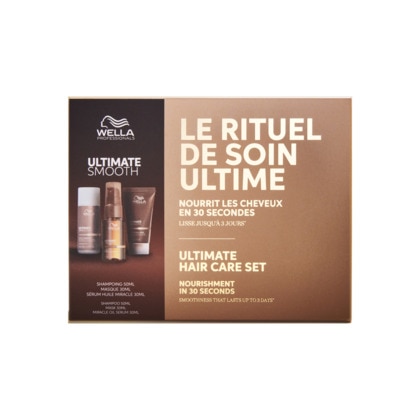 WELLA PROFESSIONALS ULTIMATE SMOOTH Coffret découverte nutrition ultime pour cheveux secs, ternes ou sujets aux frisottis. 1 of 4