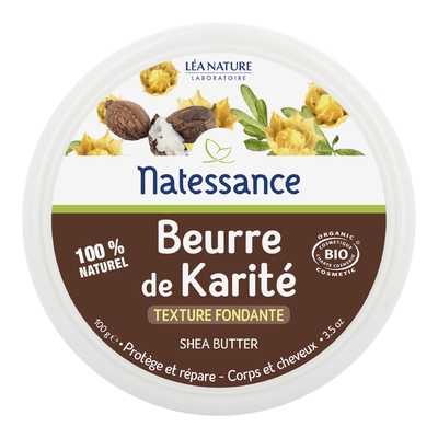 Natessance - Beurre De Karite Bio - Protège Et Répare Corps&cheveux - 100g