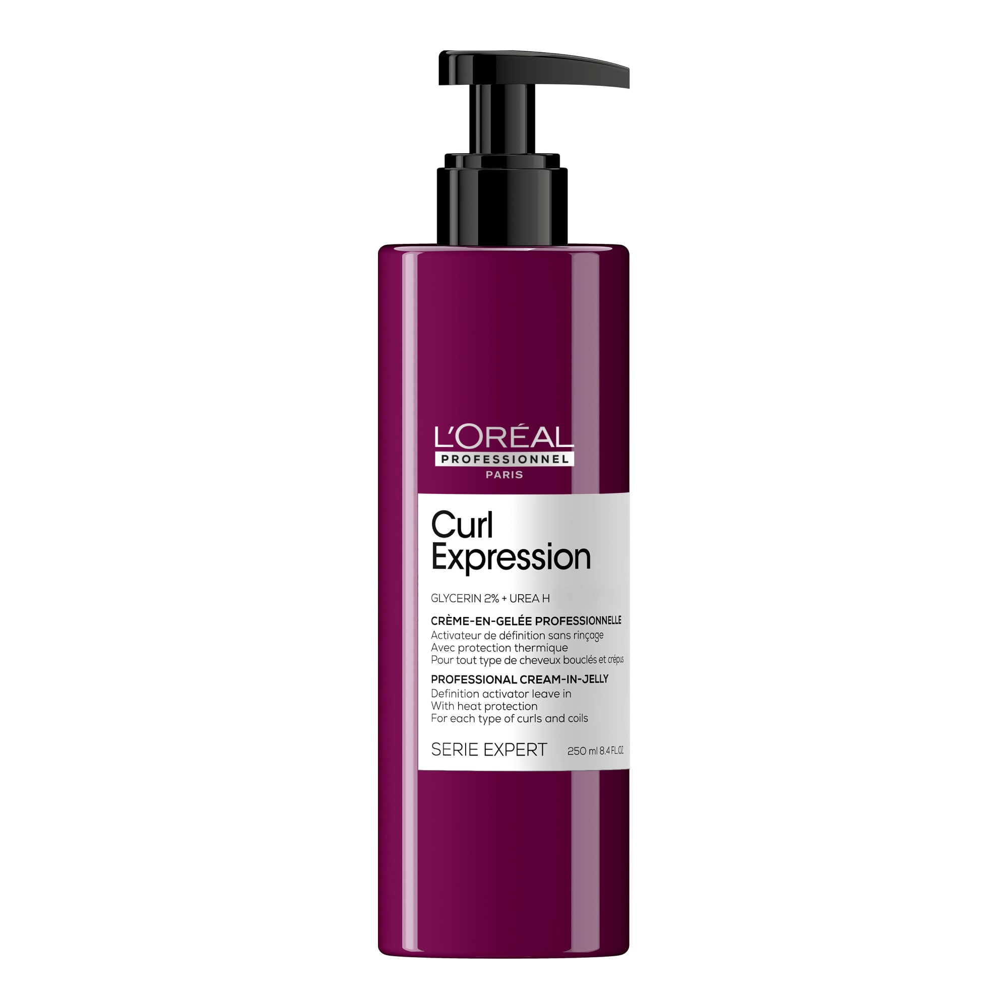 250ML L'ORÉAL PROFESSIONNEL SERIE EXPERT CURL EXPRESSION Crème-en-gelée activatrice de définition sans rinçage avec protection thermique 1 of 4