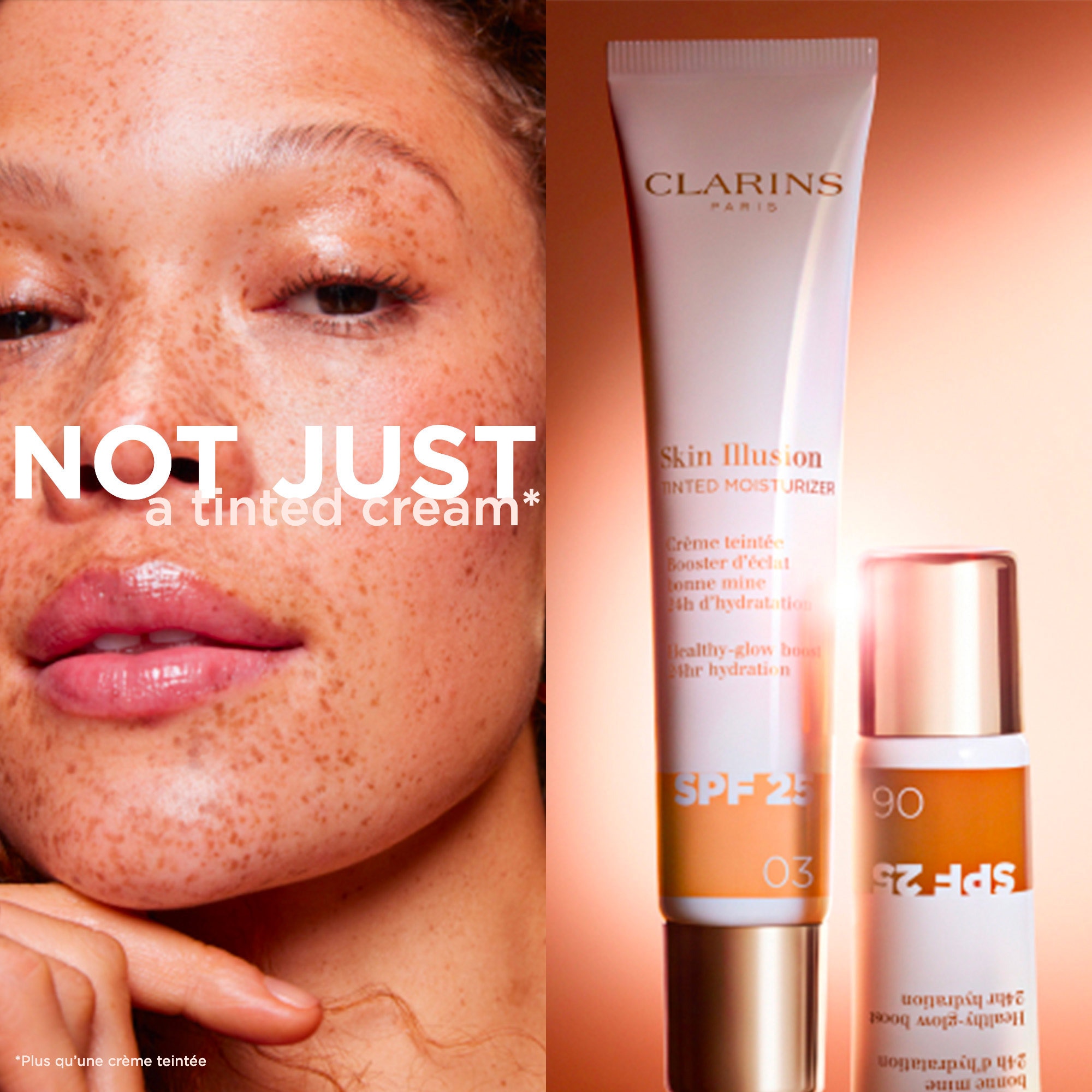  Clarins CREMES TEINTEES Skin illusion tinted moisturizer spf25 - crème teintée booster d'éclat  1 of 4 
