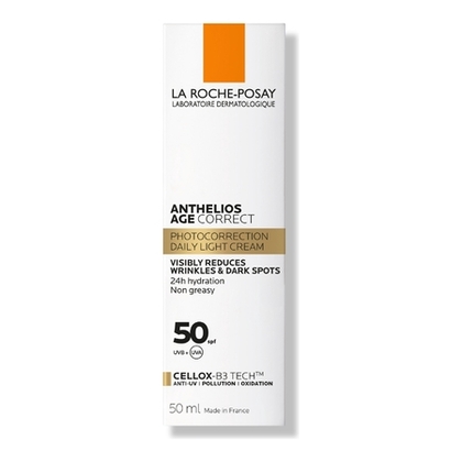 50ML LA ROCHE POSAY ANTHELIOS AGE CORRECT Crème solaire quotidienne anti-rides anti-tâches - SPF50  1 of 4 