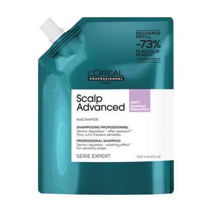 500mL L'ORÉAL PROFESSIONNEL SERIE EXPERT SCALP ADVANCED Shampooing niacinamide dermo-régulateur apaisant pour cuirs chevelus sensibles sujets aux démangeaisons. 1 of 4