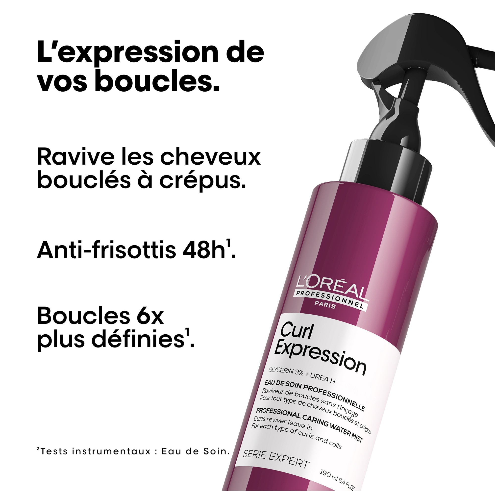 Eau de soin raviveuse de boucles sans rinçage