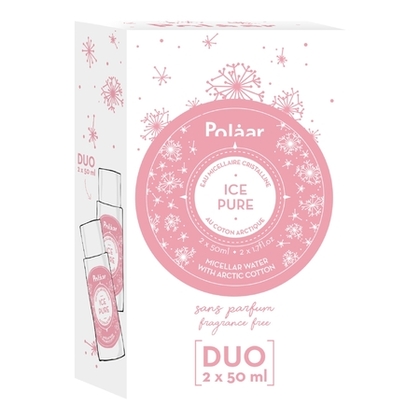 100ML Polaar ICE PURE Kit duo eau micellaire cristalline au coton arctique sans parfum  1 of 4 