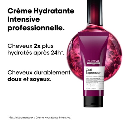 Crème hydratation intense longue durée sans rinçage avec protection thermique