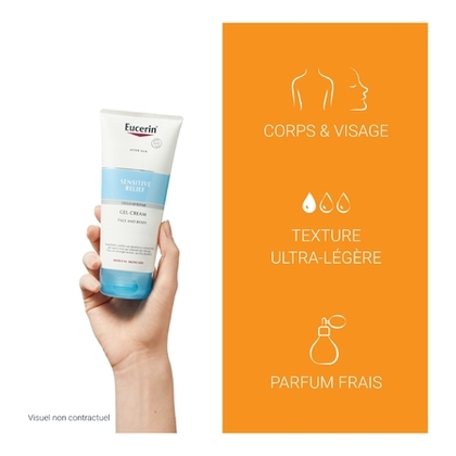 200ML EUCERIN SUN PROTECTION Sensitive relief gel crème visage et corps après-soleil  1 of 4 